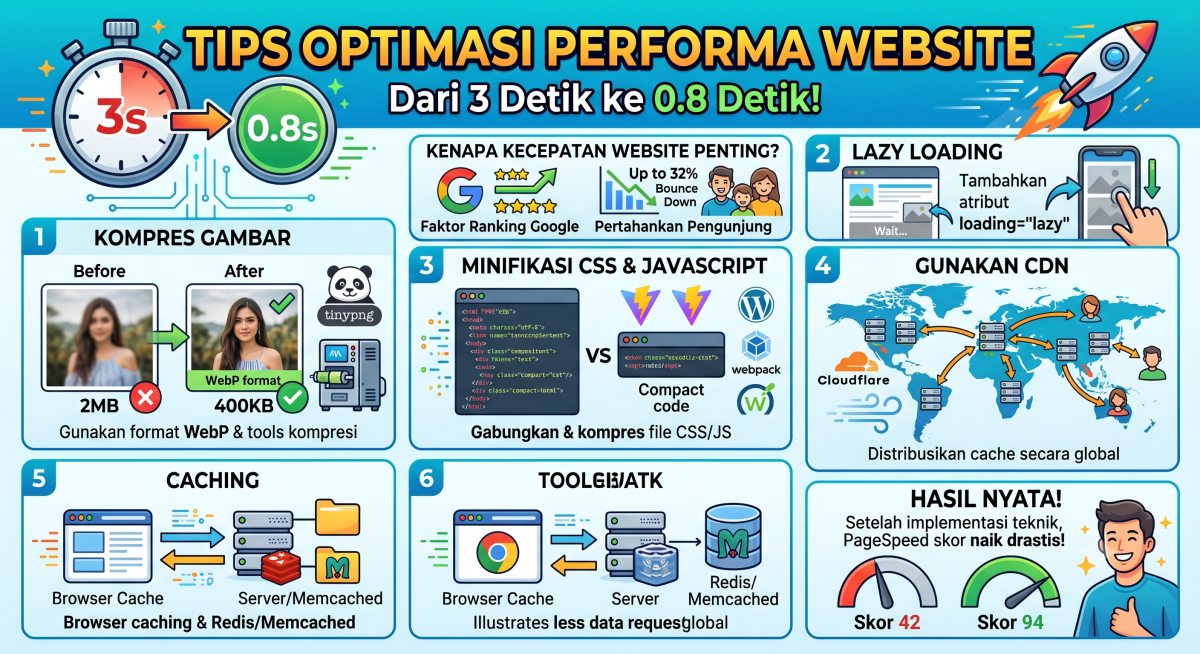 Tips Optimasi Performa Website: Dari 3 Detik ke 0.8 Detik