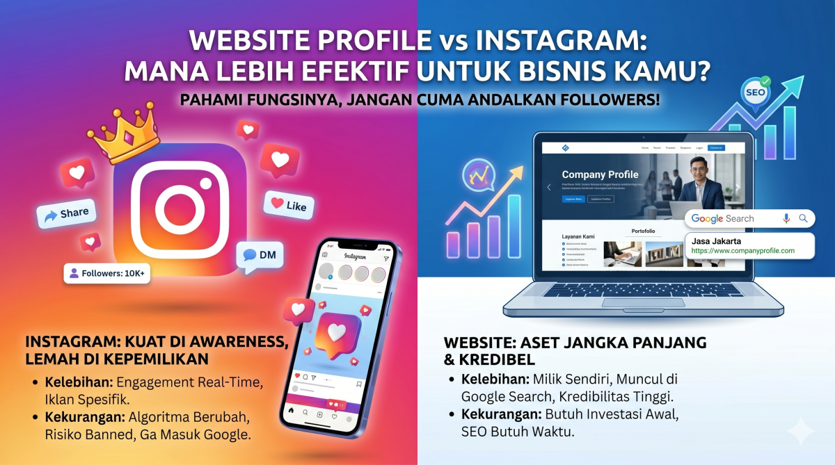 Website Company Profile vs Instagram: Mana yang Lebih Efektif untuk Bisnis Kamu?